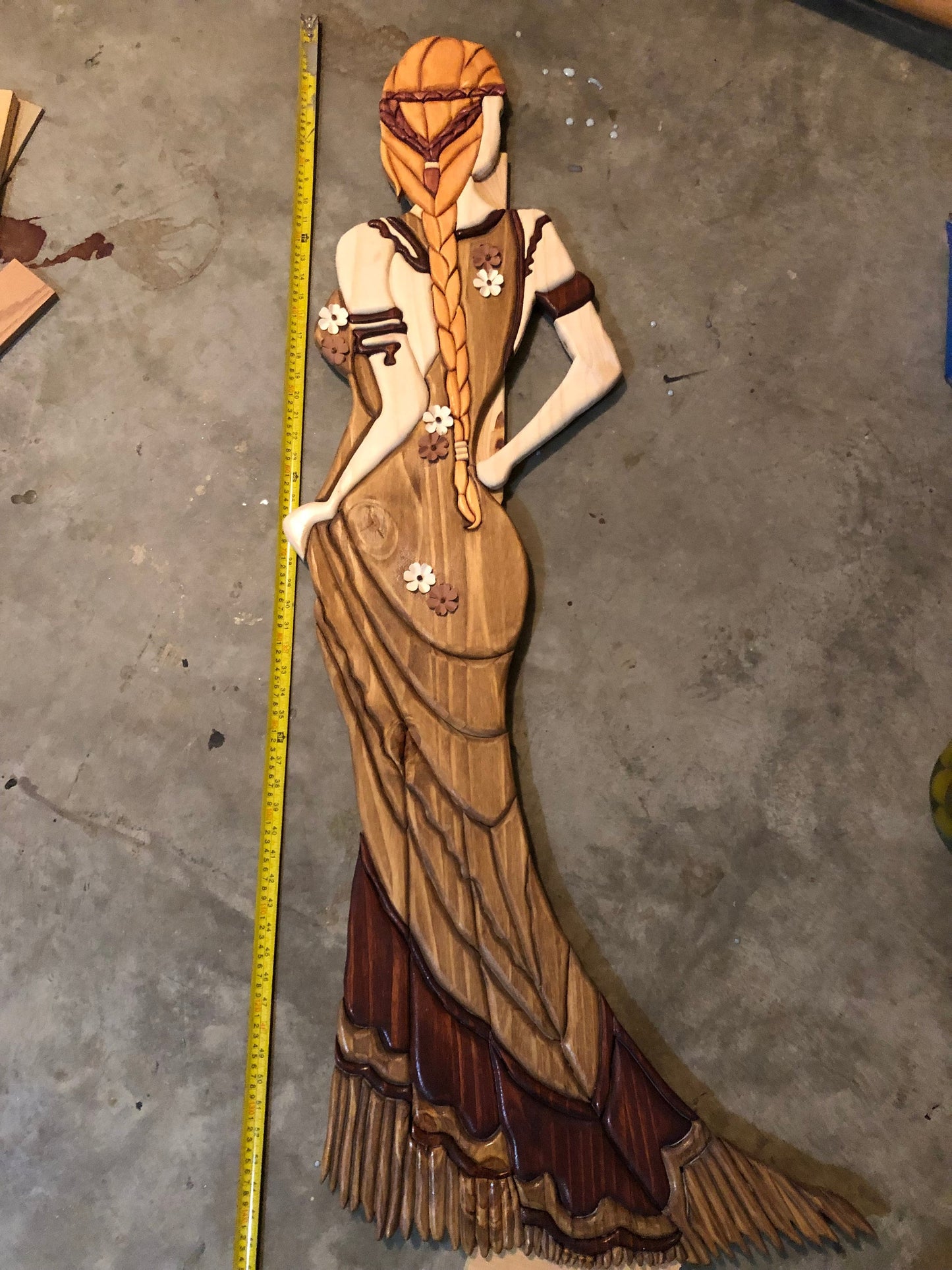 Wooden Lady 5 foot 2 inch tall - Hand made