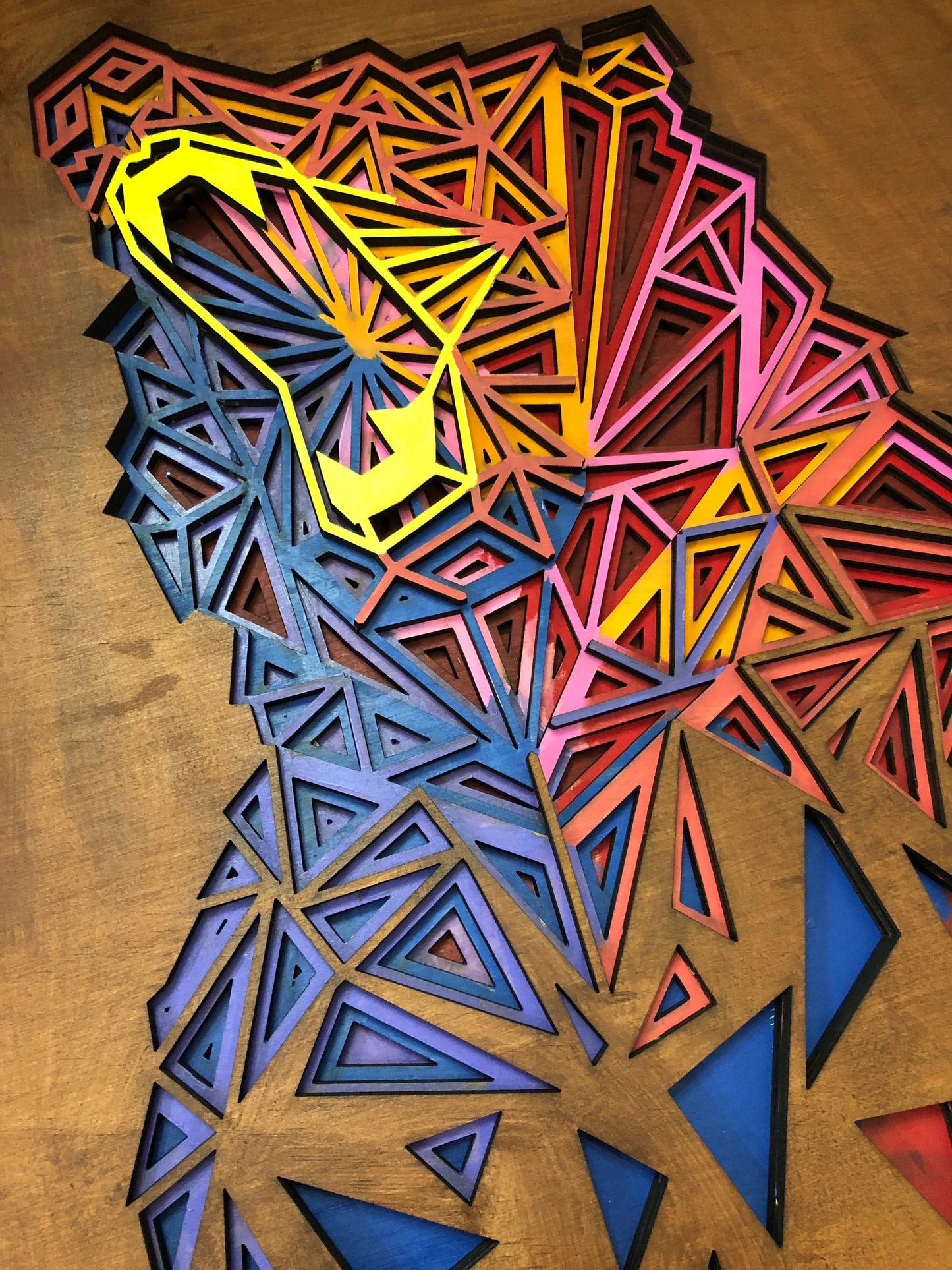 Multi Layer Wooden Bear art