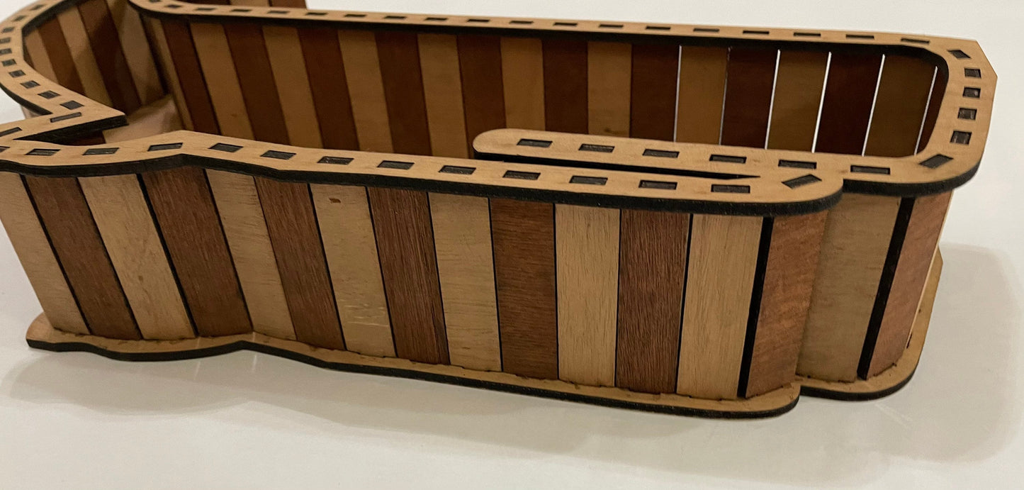 Wooden whale shelf for wall