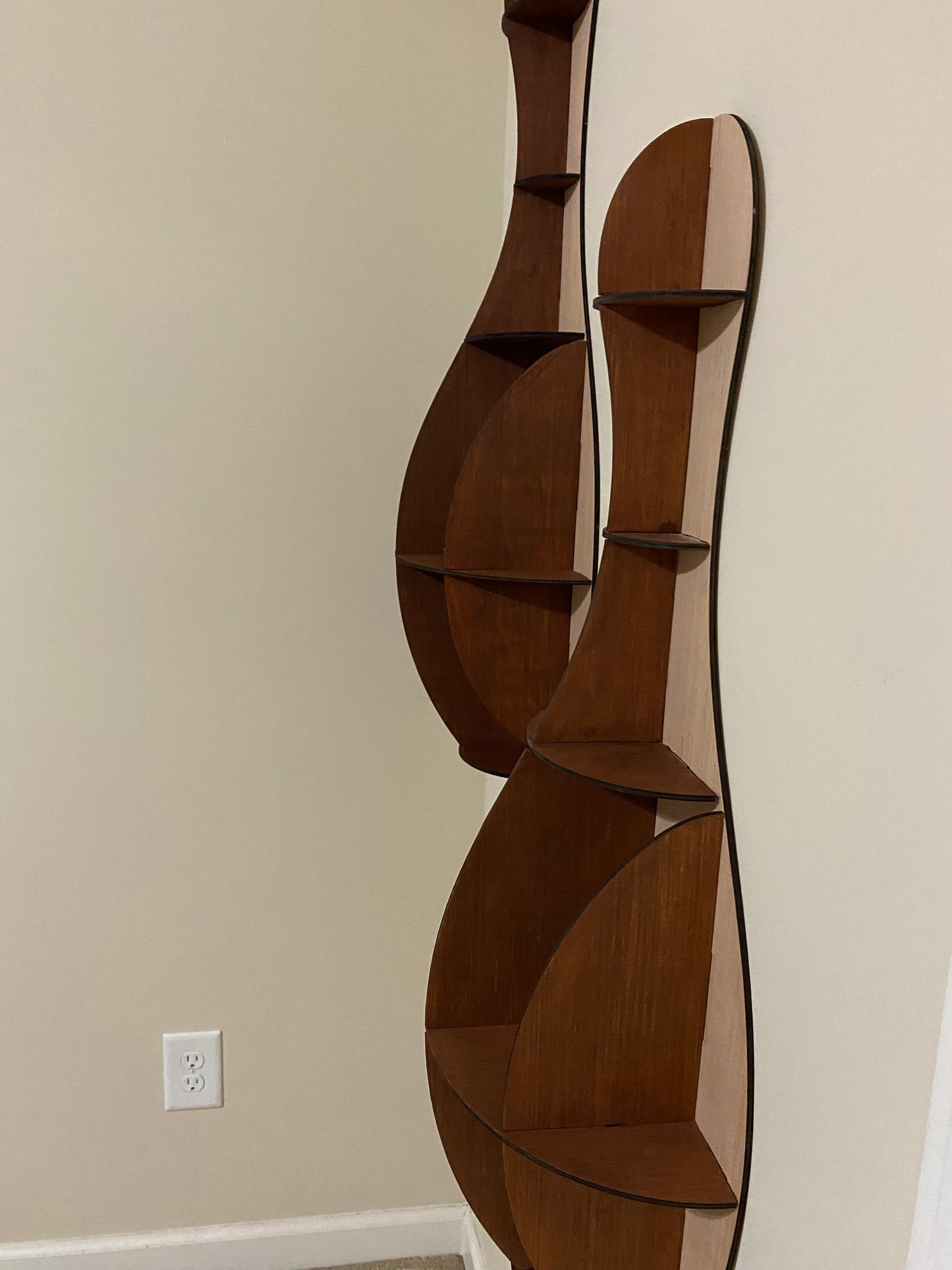 Wall Shelving - wooden bowling pin shelf
