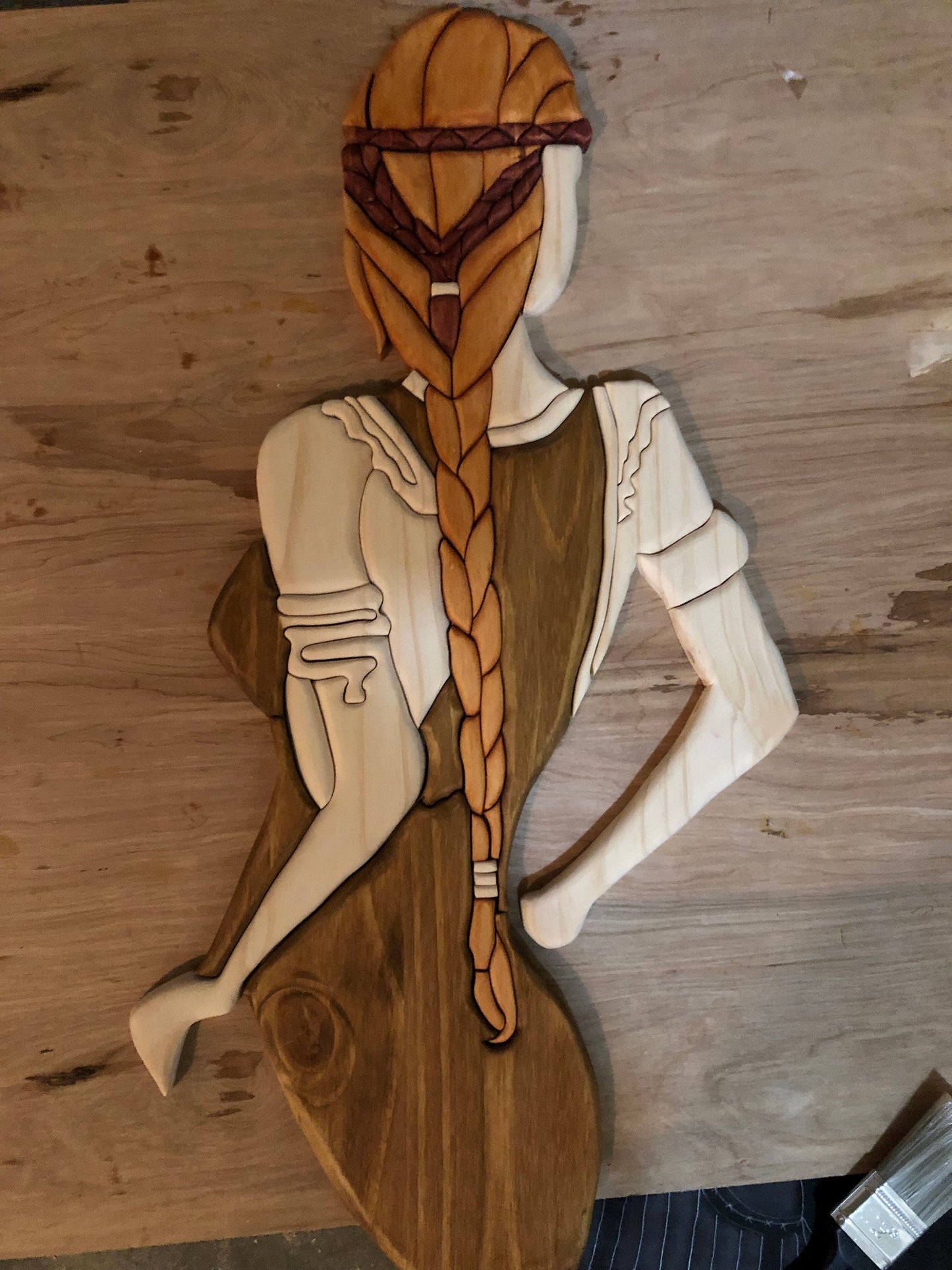Wooden Lady 5 foot 2 inch tall - Hand made