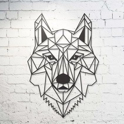 Wooden Wolf head wall art