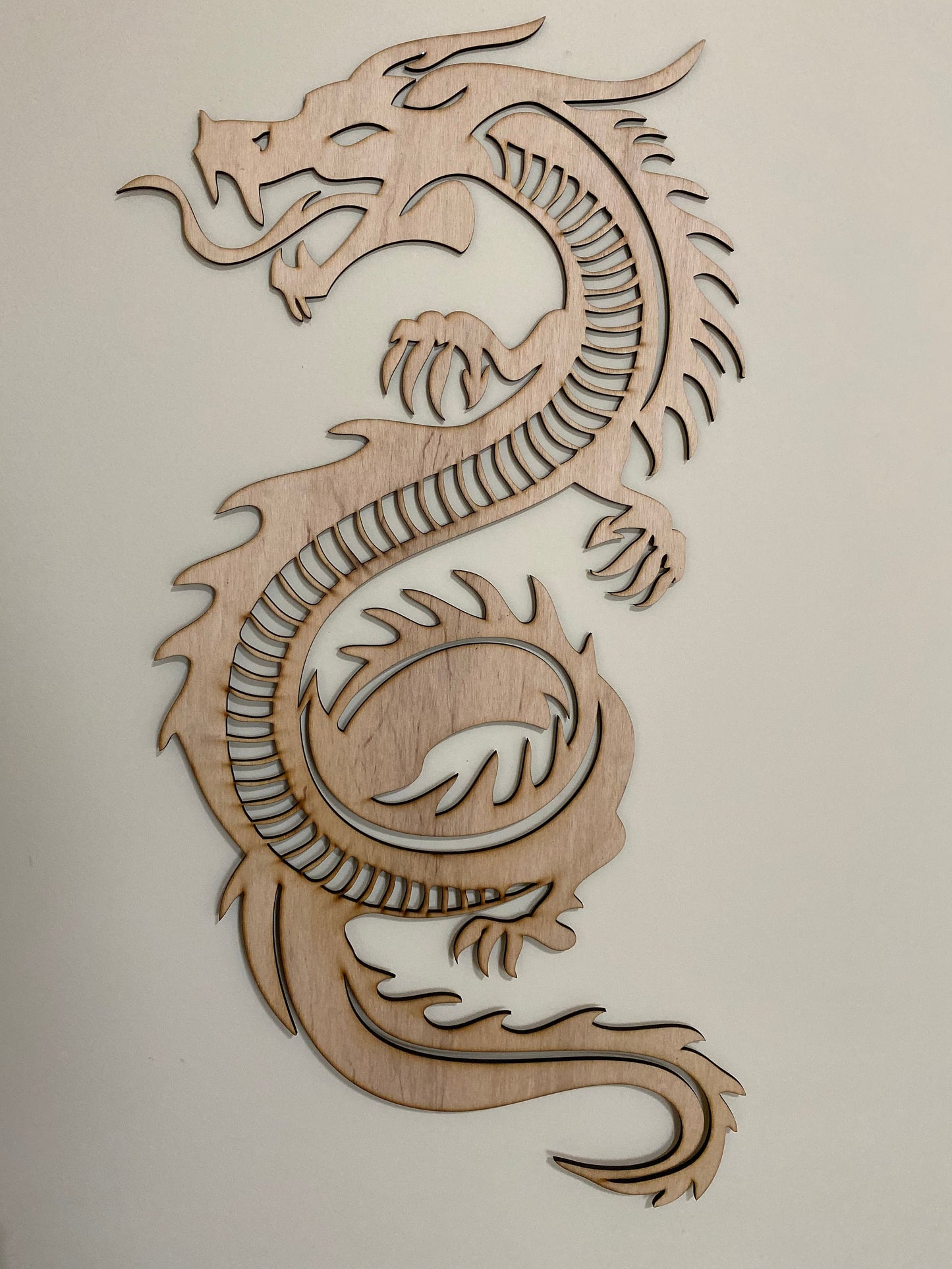 Wooden dragon wall art