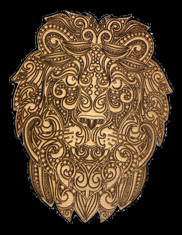 LION WALL DECOR - wood