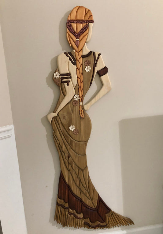 Wooden Lady 5 foot 2 inch tall - Hand made