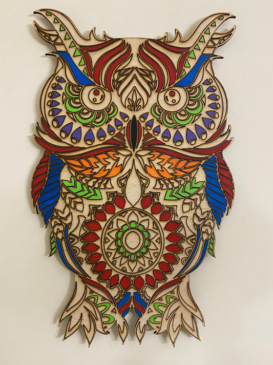 Wooden Owl for wall decor