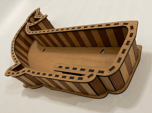 Wooden whale shelf for wall