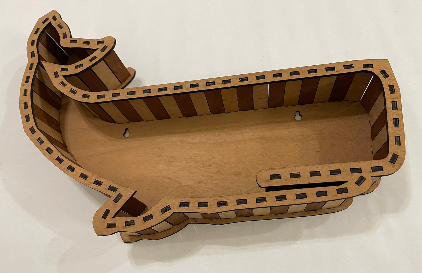 Wooden whale shelf for wall