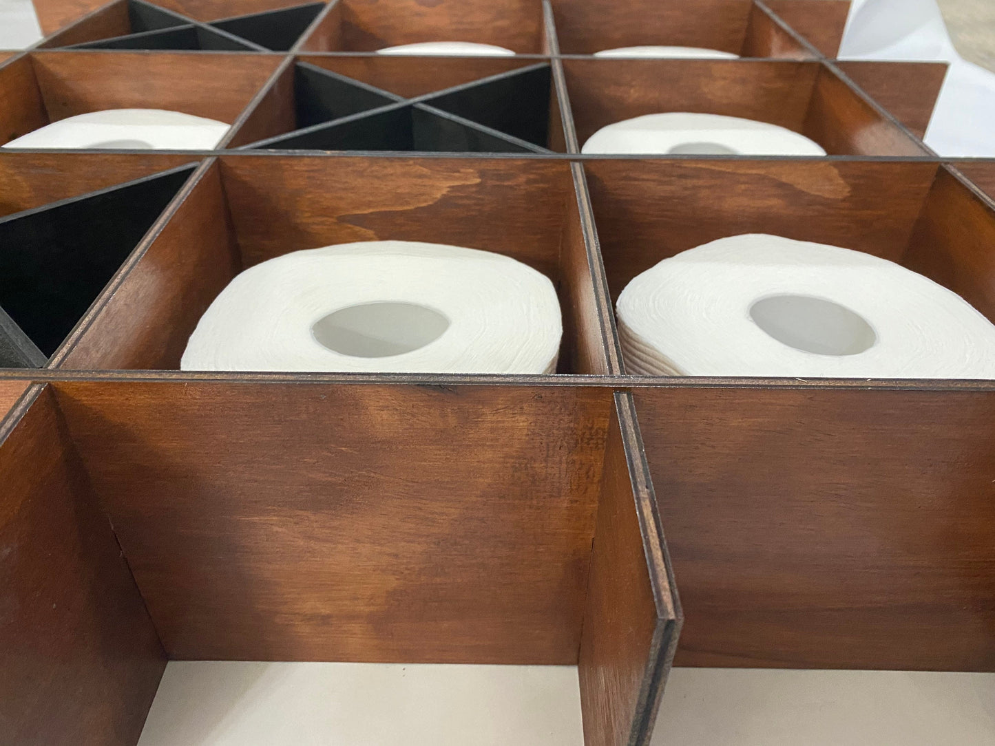 Tic tac toe toilet paper shelve