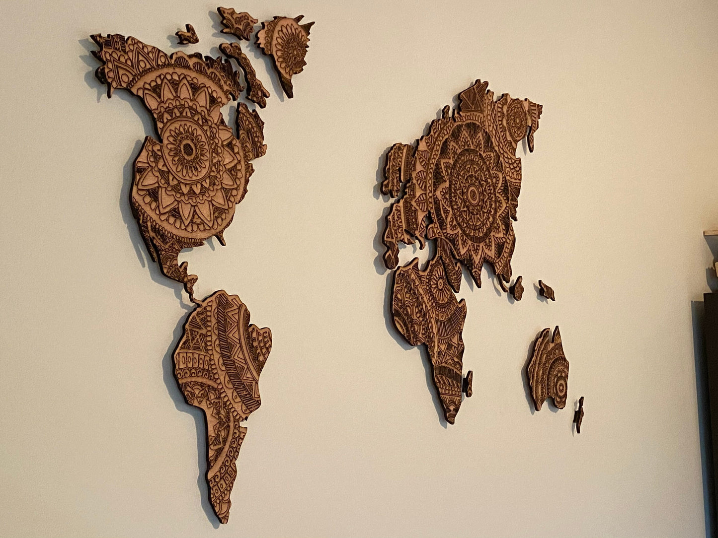 Wooden world map