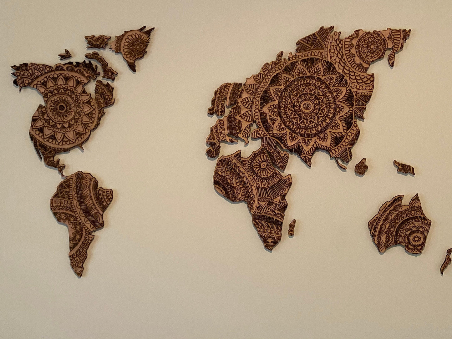 Wooden world map