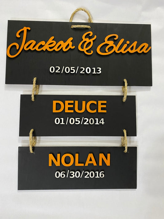 Personalized Wooden Family Name Sign