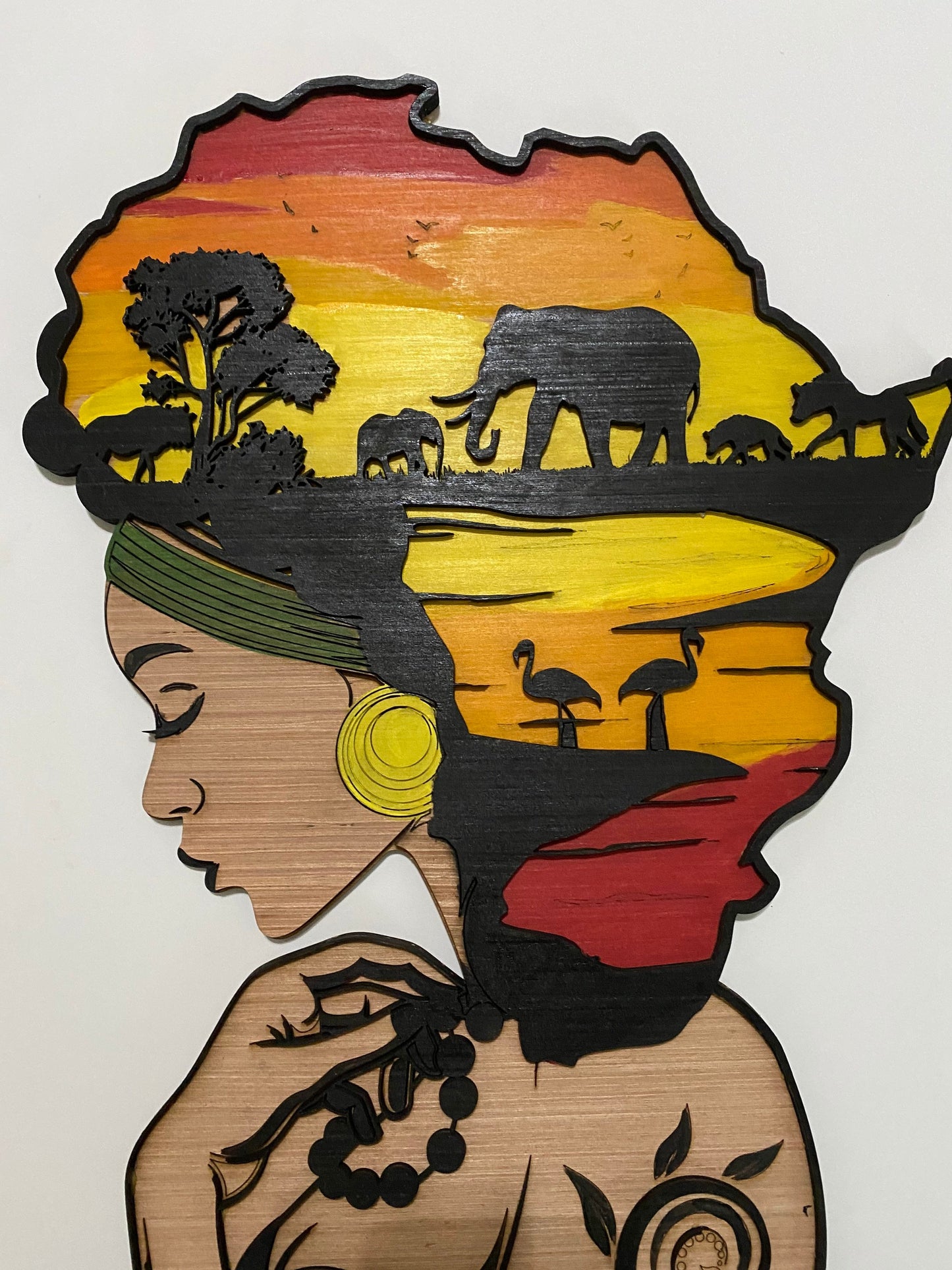 Wooden Africa map