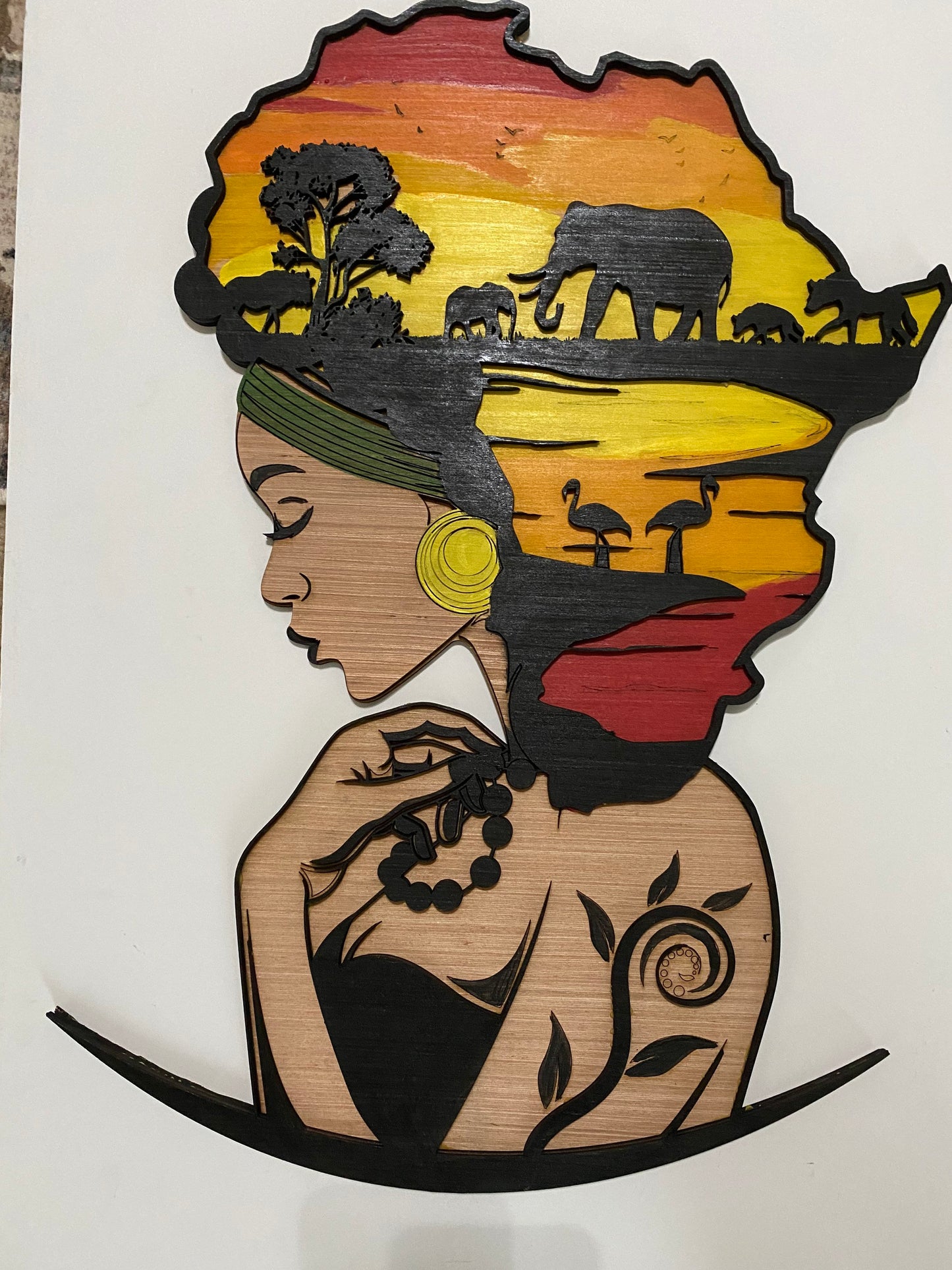 Wooden Africa map