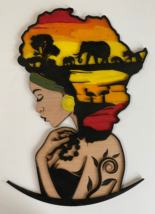 Wooden Africa map